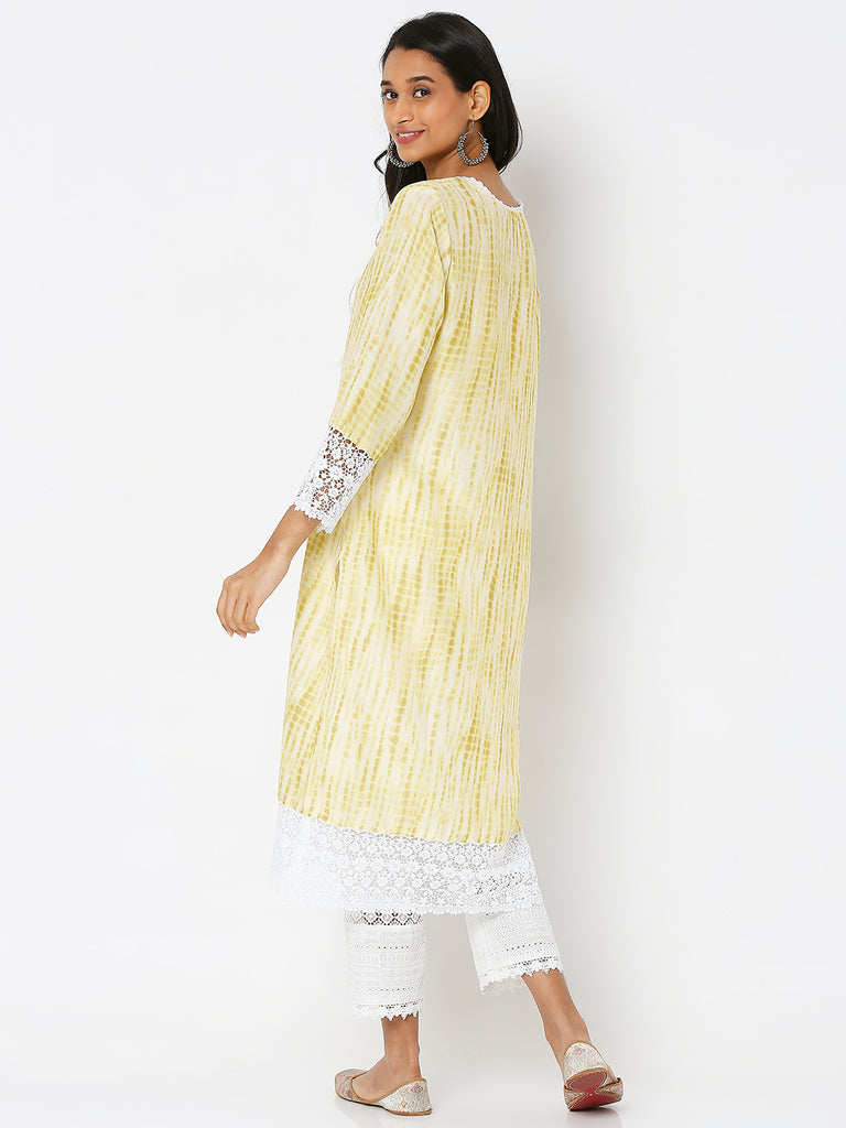 Women's Green Viscose Printed Kurta