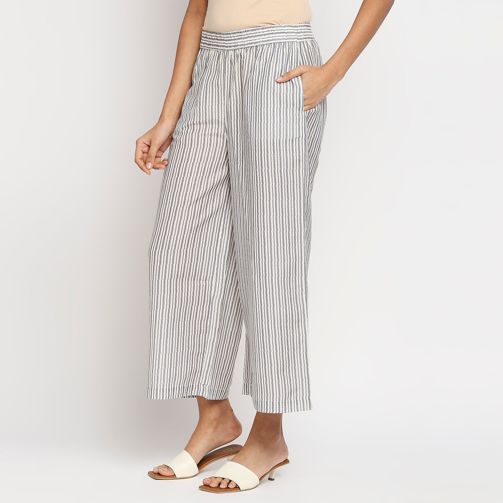 Women's Grey Polyester Printed Palazzo