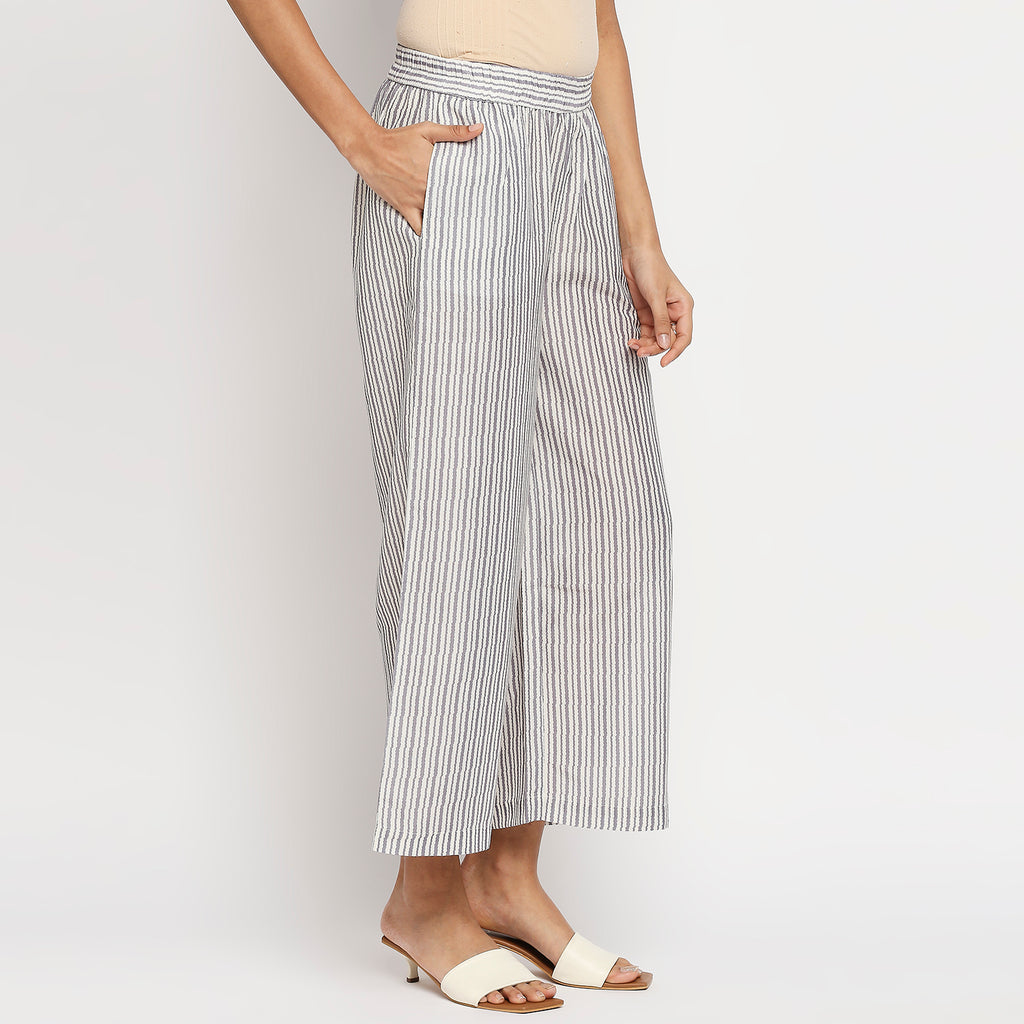 Women's Grey Polyester Printed Palazzo