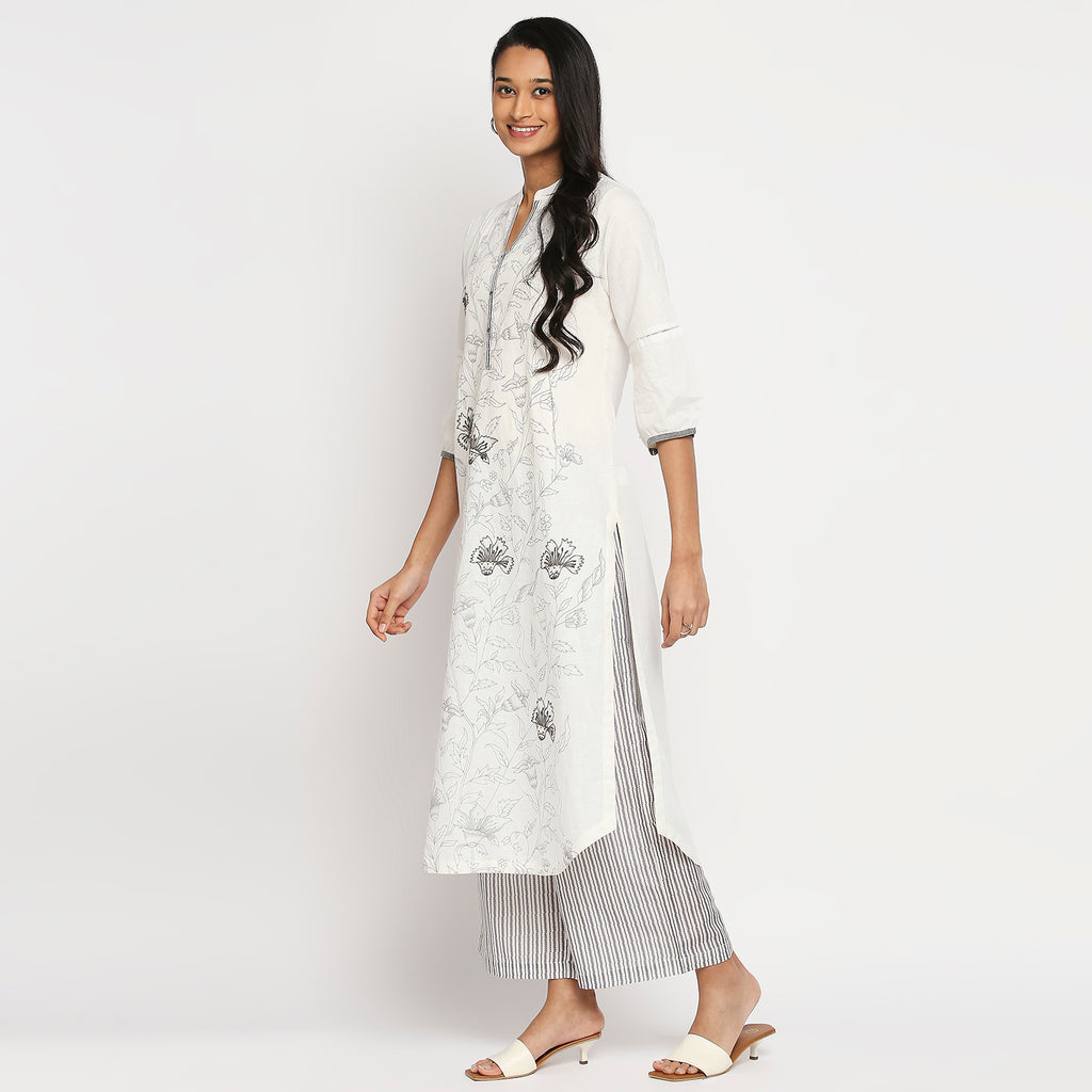 Women's Grey Polyester Printed Palazzo