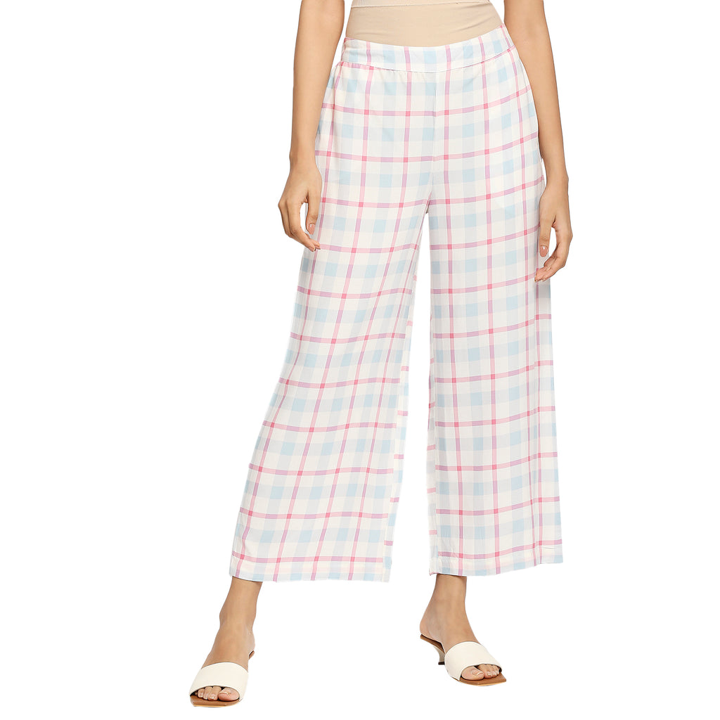 Women's Pink Viscose Printed Palazzo