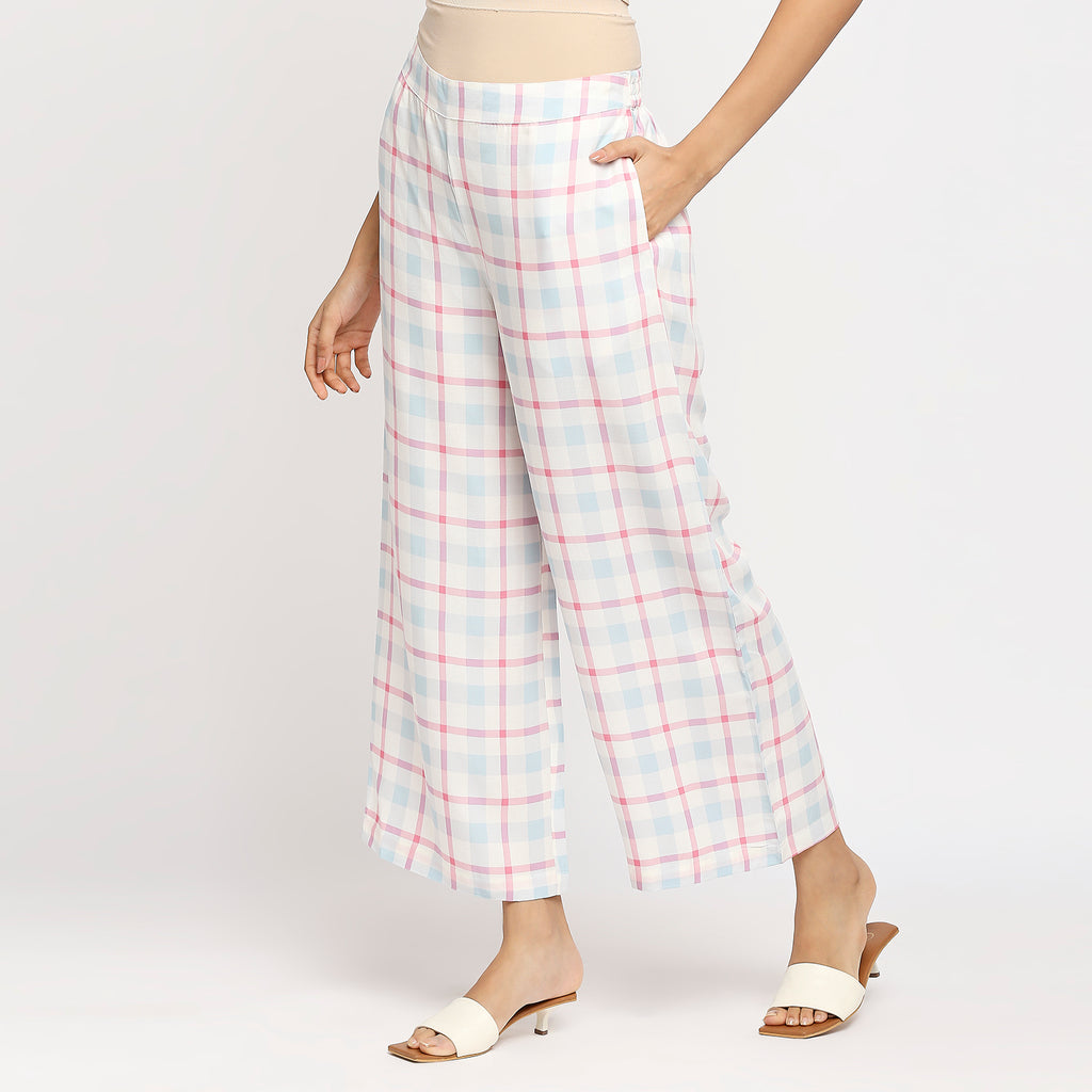 Women's Pink Viscose Printed Palazzo