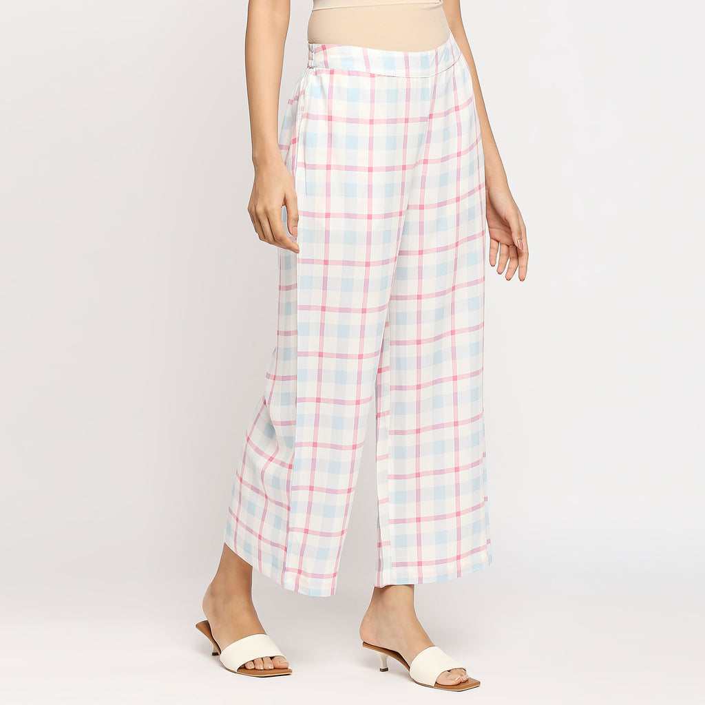 Women's Pink Viscose Printed Palazzo