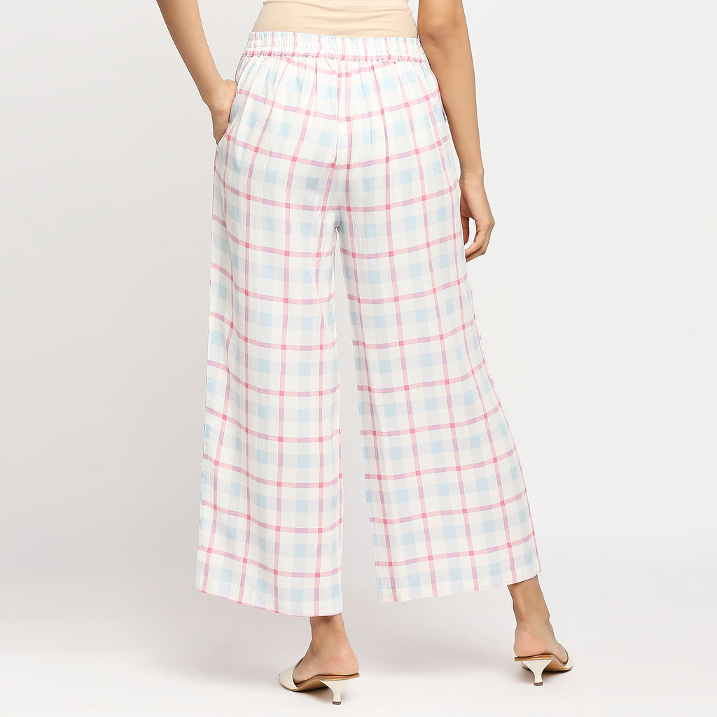 Women's Pink Viscose Printed Palazzo