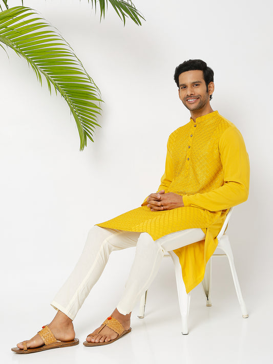 Men's Off White Poplin Solid Pyjamas