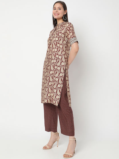 Regular Fit Printed Kurta and Pant Set