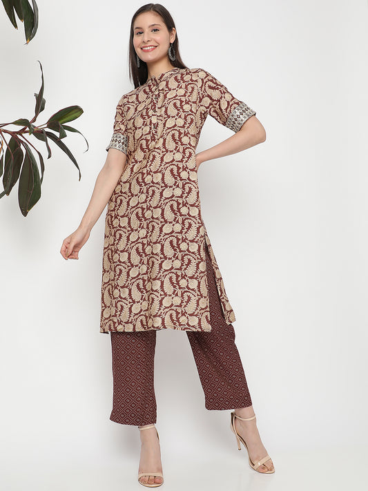 Regular Fit Printed Kurta and Pant Set