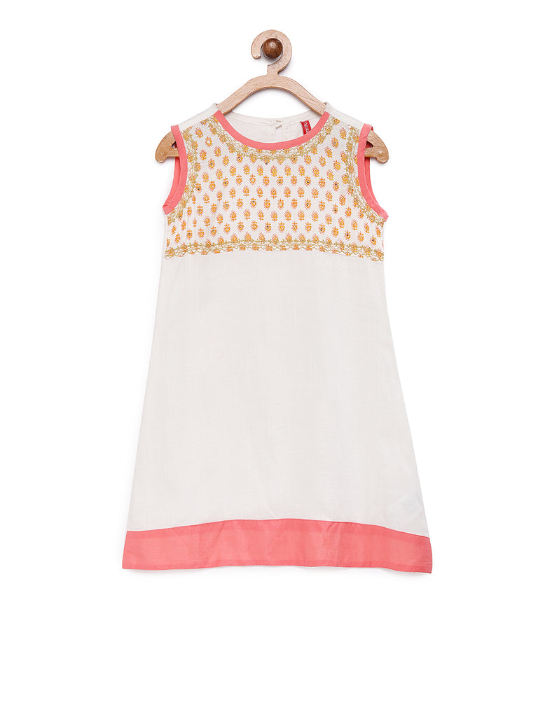 Kids Girls Straight Sleeveless Off White Skd