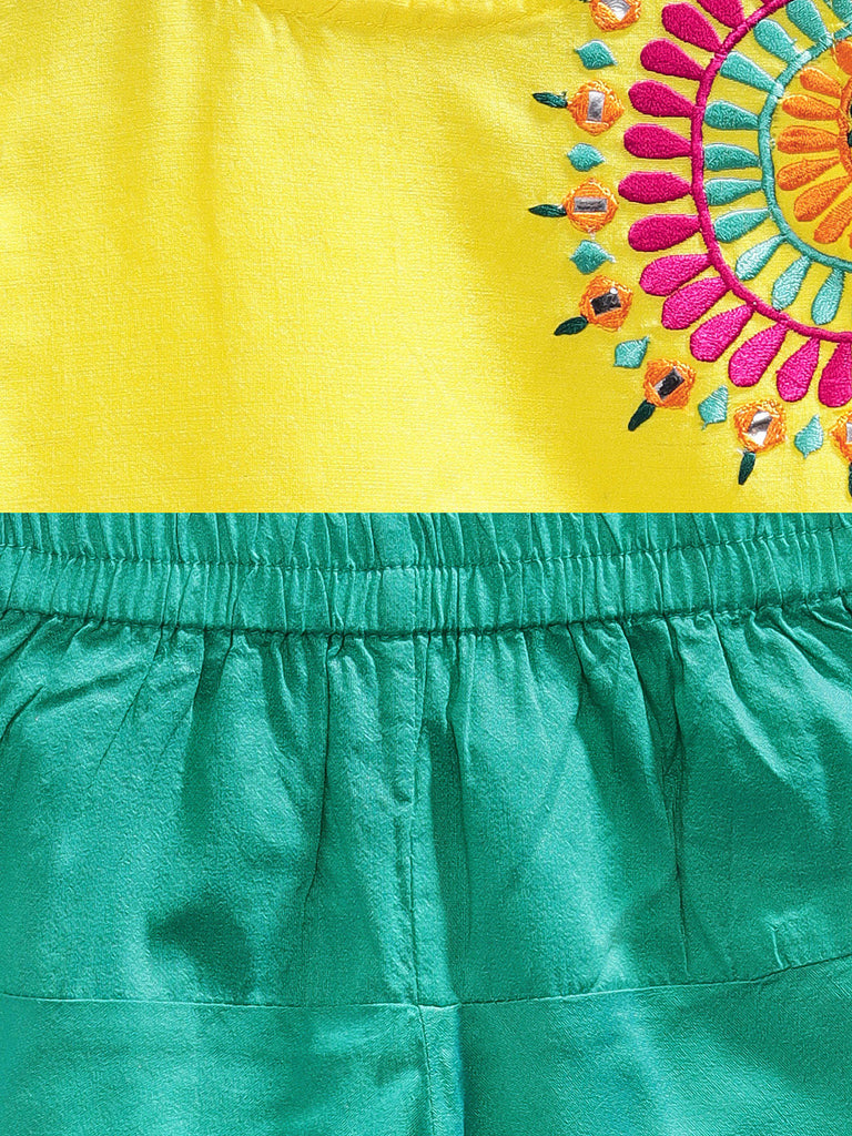 Kids Girls Straight Sleeveless Multi Color Skd