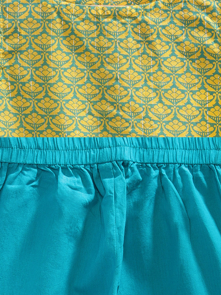Kids Girls Straight Sleeveless Teal Skd