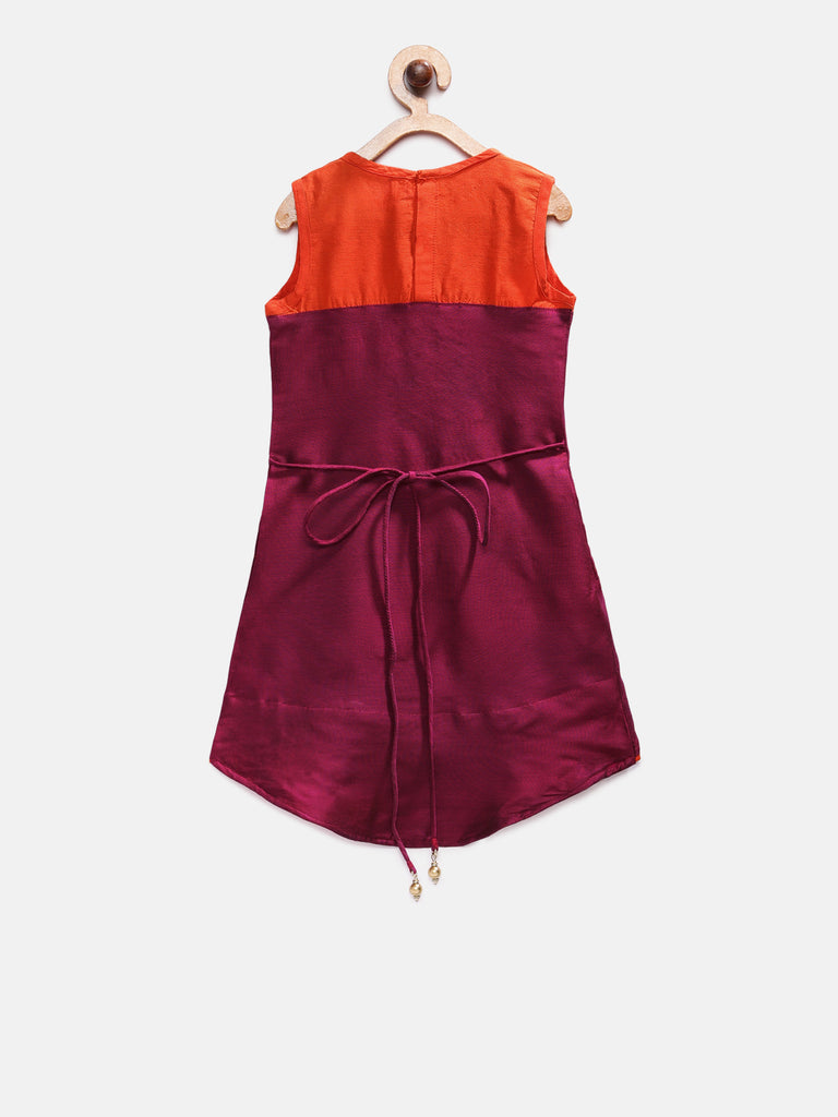 Kids Girls Straight Sleeveless Pink Skd