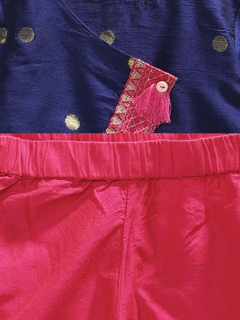Kids Girls Kalidar Three-Fourth Navy Skd
