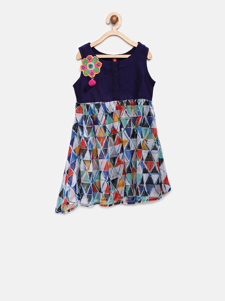Kids Girls Kalidar Sleeveless Navy Skd