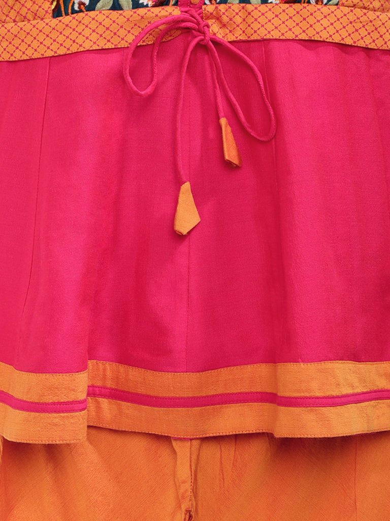 Kids Girls Kalidar Three-Fourth Pink Skd