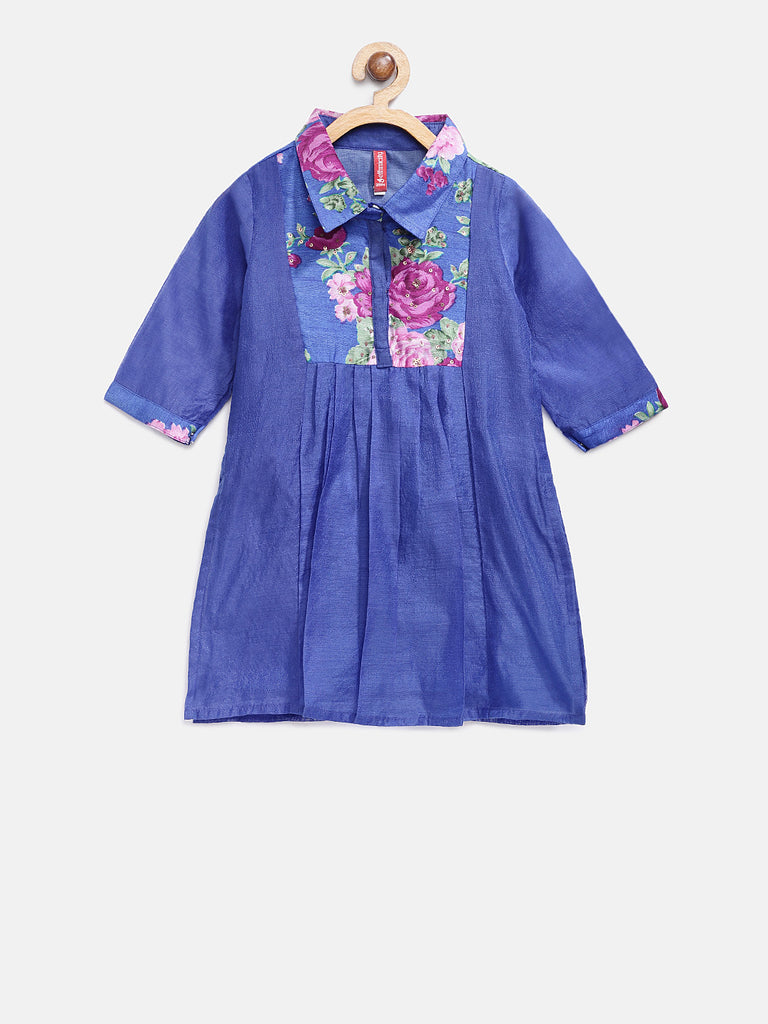Kids Girls Kalidar Three-Fourth Royal Blue Skd
