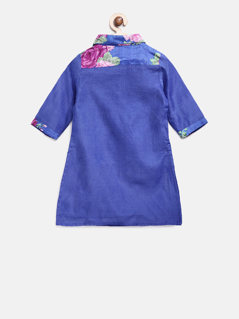 Kids Girls Kalidar Three-Fourth Royal Blue Skd