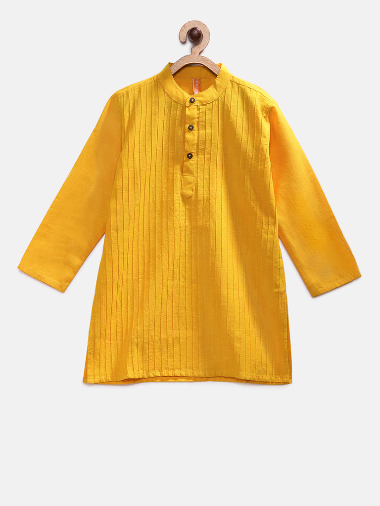 Kids Boys Straight Full Sleeve Yellow Kurta