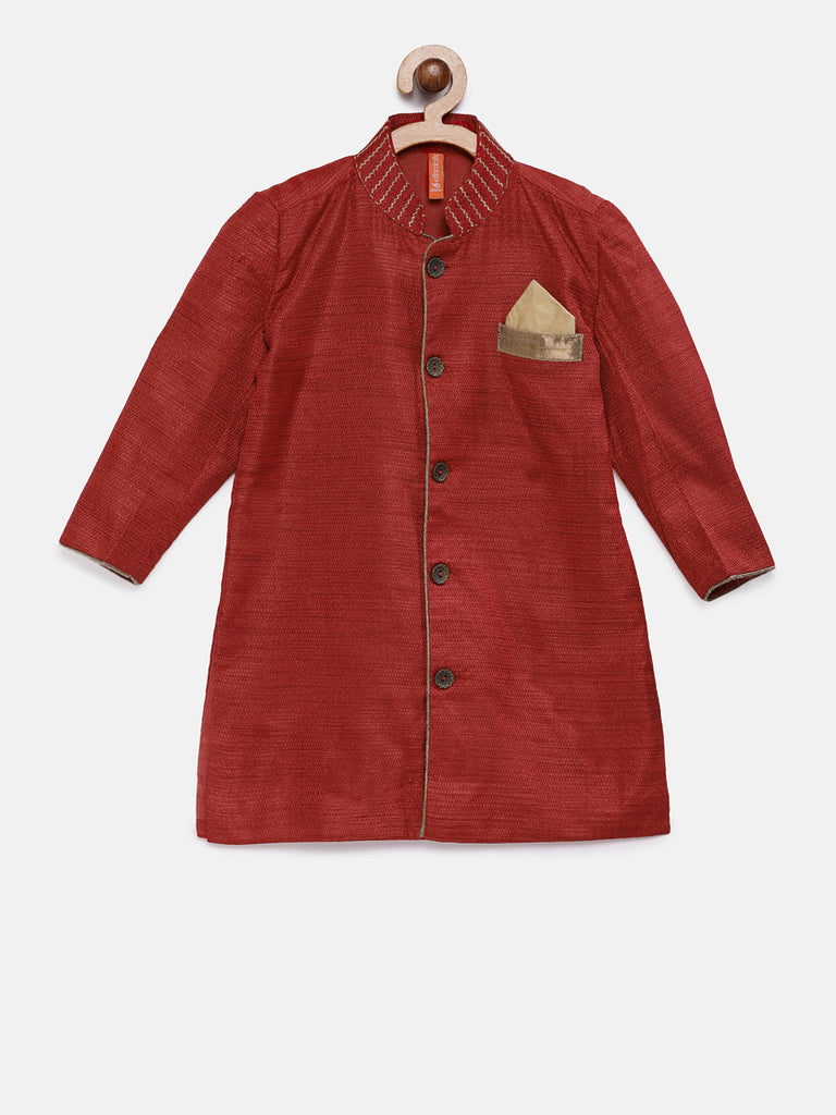 Kids Boys Straight Full Sleevs Maroon Kp Set