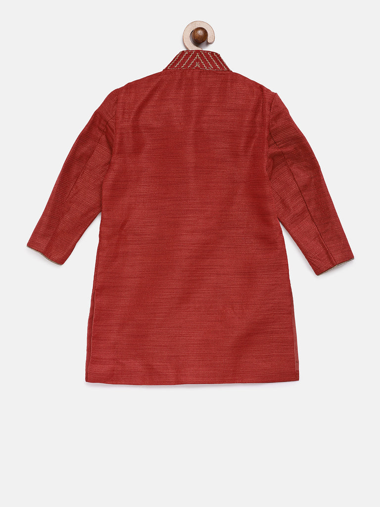 Kids Boys Straight Full Sleevs Maroon Kp Set
