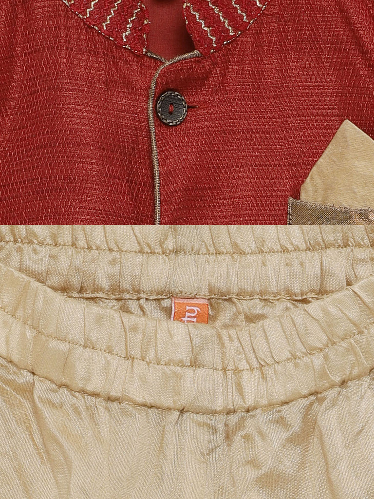 Kids Boys Straight Full Sleevs Maroon Kp Set