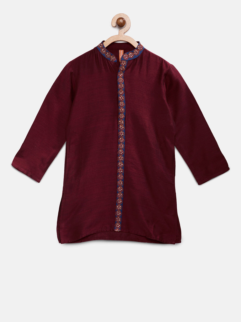 Kids Boys Straight Full Sleevs Maroon Kp Set