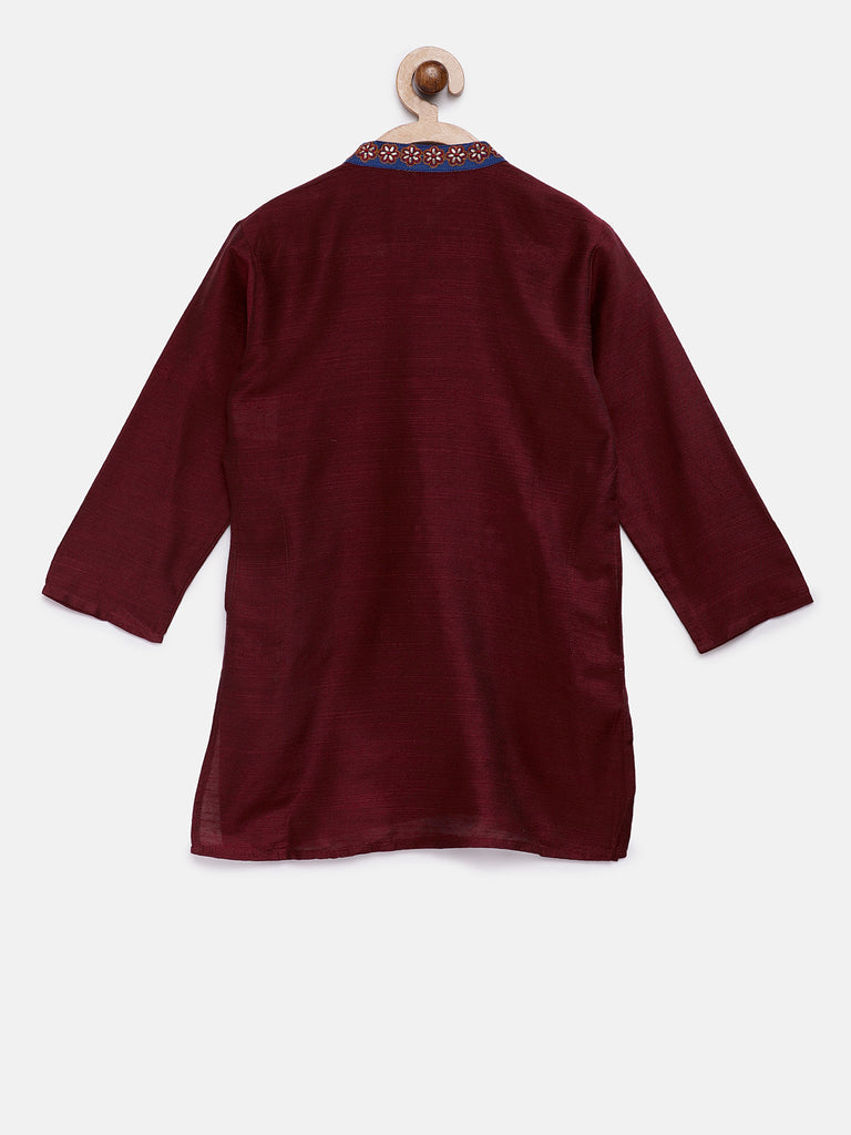 Kids Boys Straight Full Sleevs Maroon Kp Set