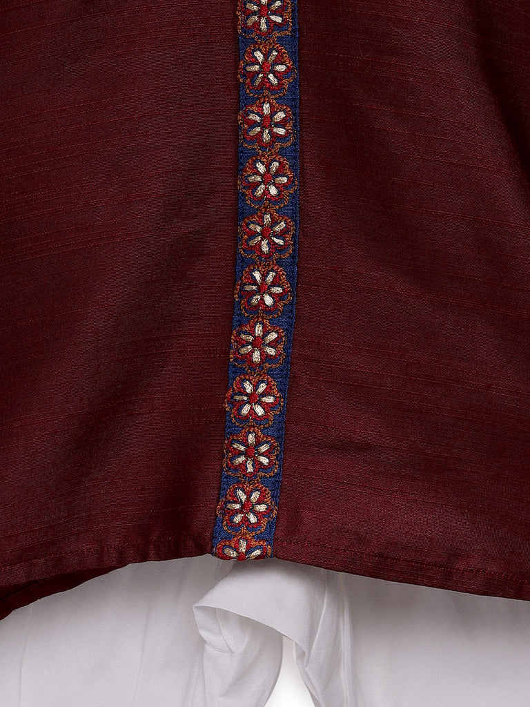 Kids Boys Straight Full Sleevs Maroon Kp Set