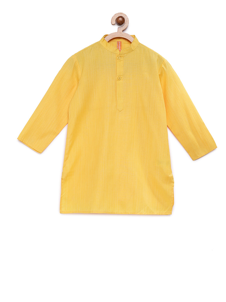 Kids Boys Straight Full Sleeve Yellow Kurta