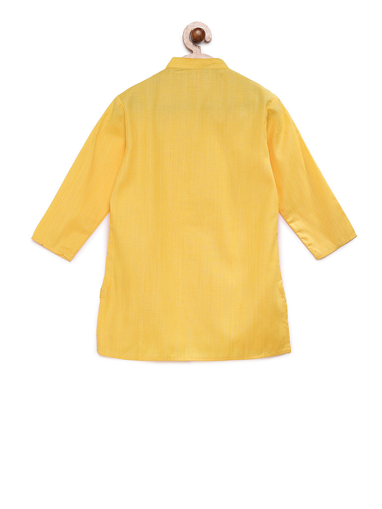 Kids Boys Straight Full Sleeve Yellow Kurta