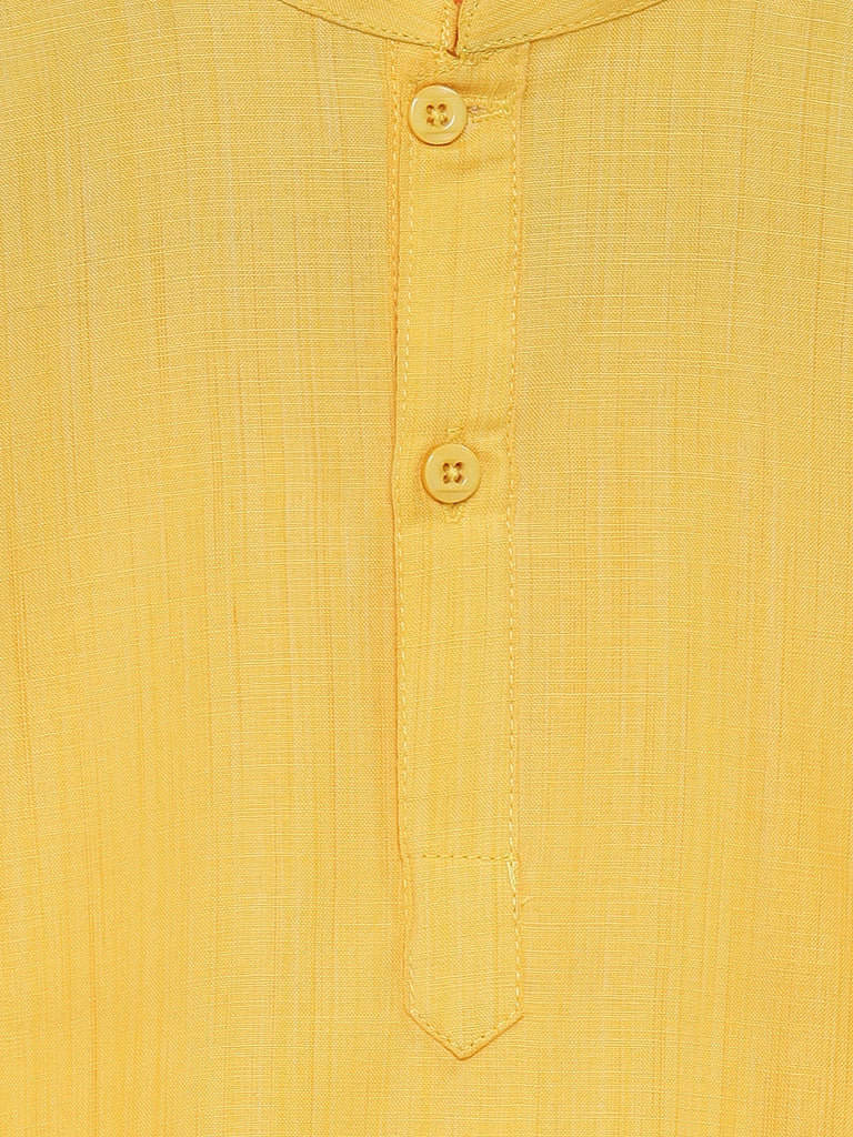 Kids Boys Straight Full Sleeve Yellow Kurta
