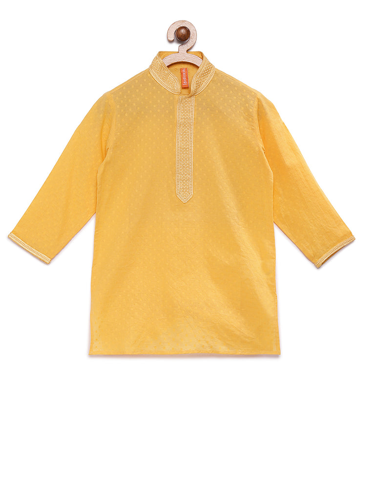 Kids Boys Straight Full Sleeve Yellow Kurta