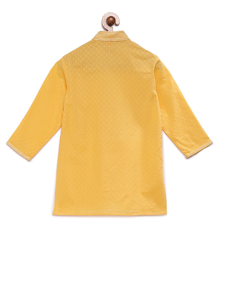 Kids Boys Straight Full Sleeve Yellow Kurta