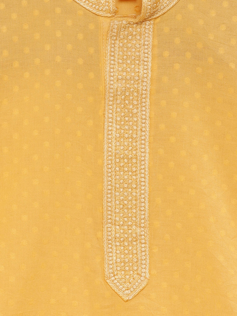 Kids Boys Straight Full Sleeve Yellow Kurta