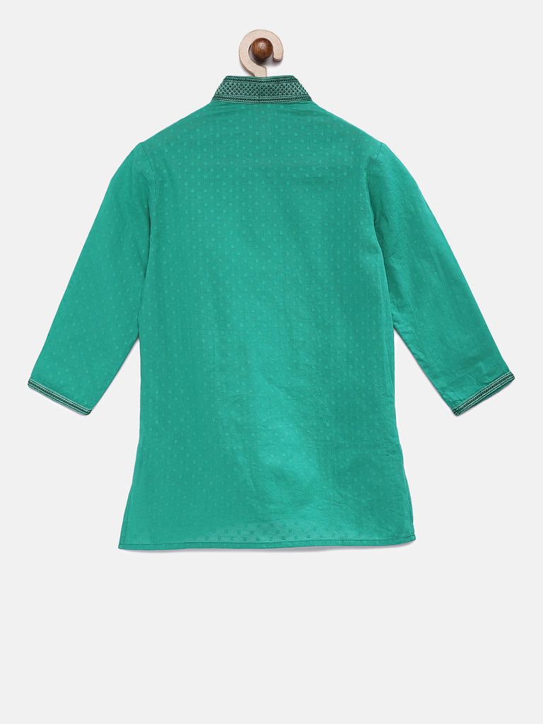 Kids Boys Straight Full Sleeve Teal Kurta