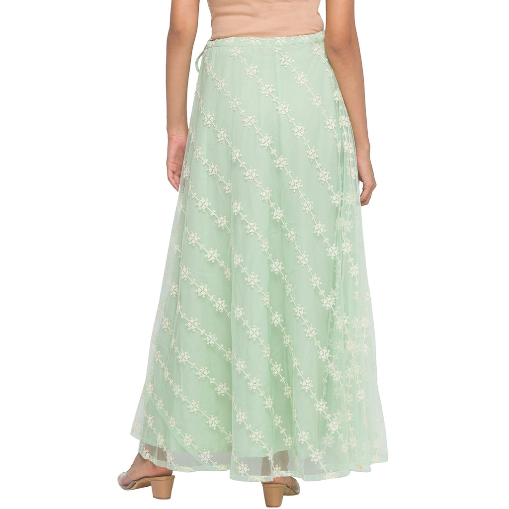 Embroidered Net Skirt