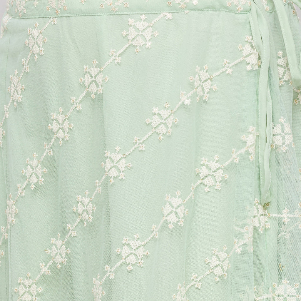 Embroidered Net Skirt