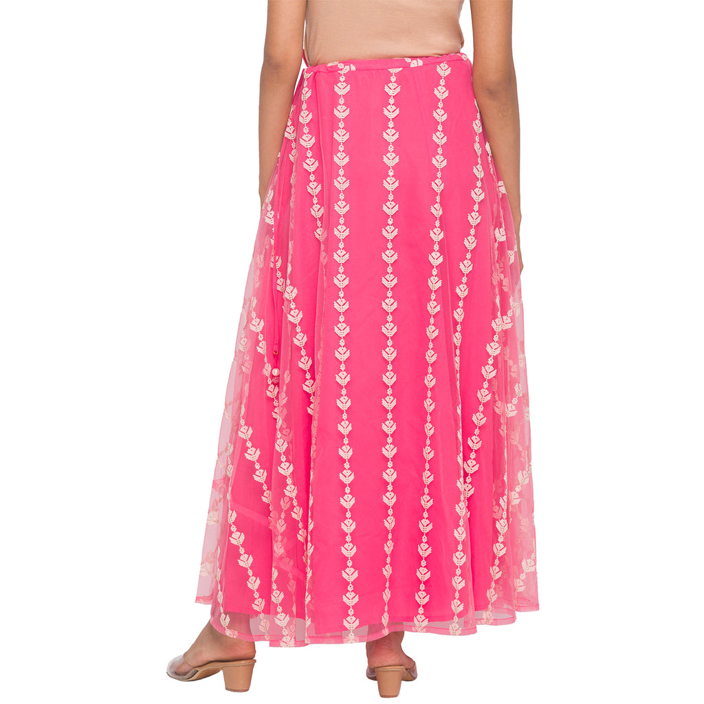 Embroidered Net Skirt