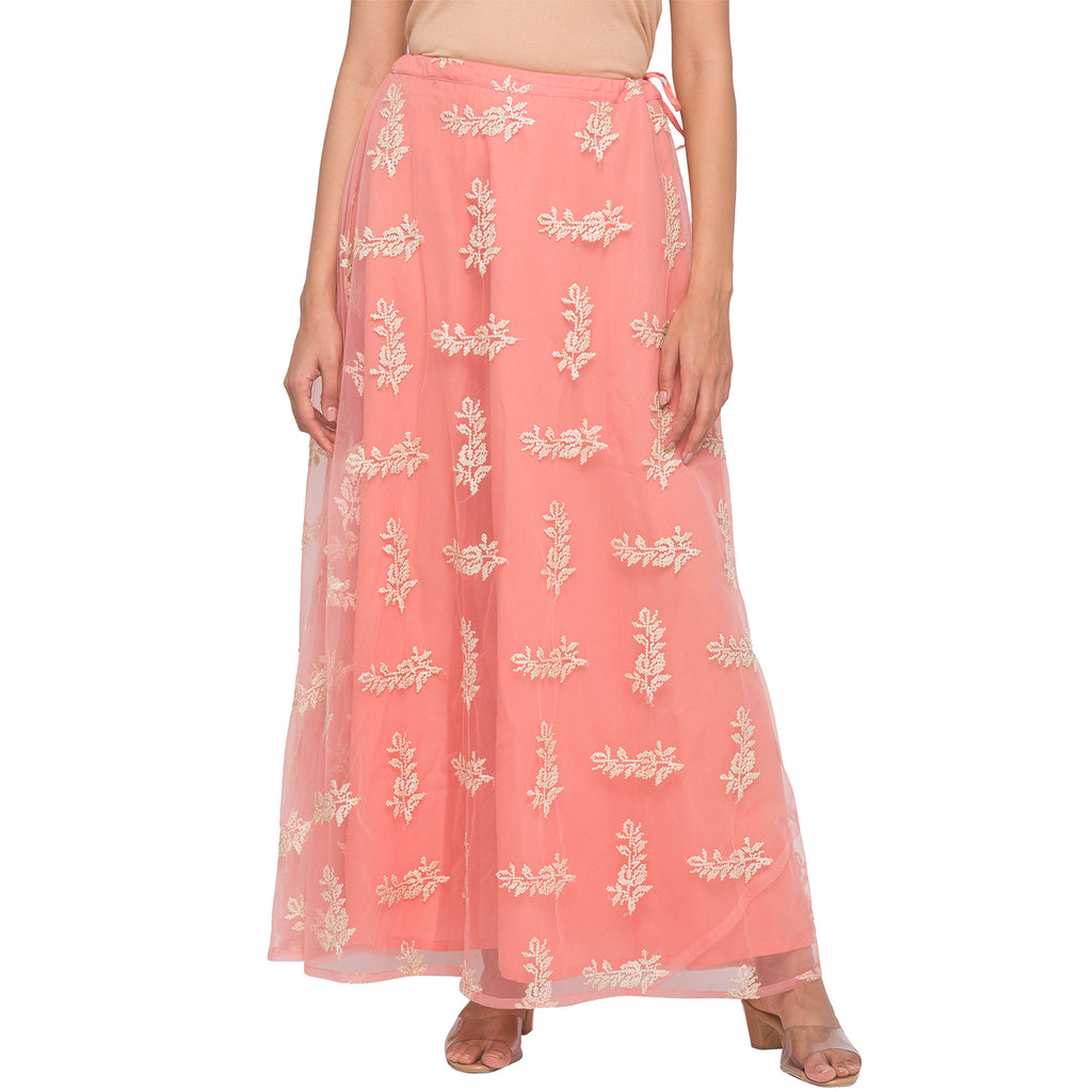 Embroidered Net Skirt