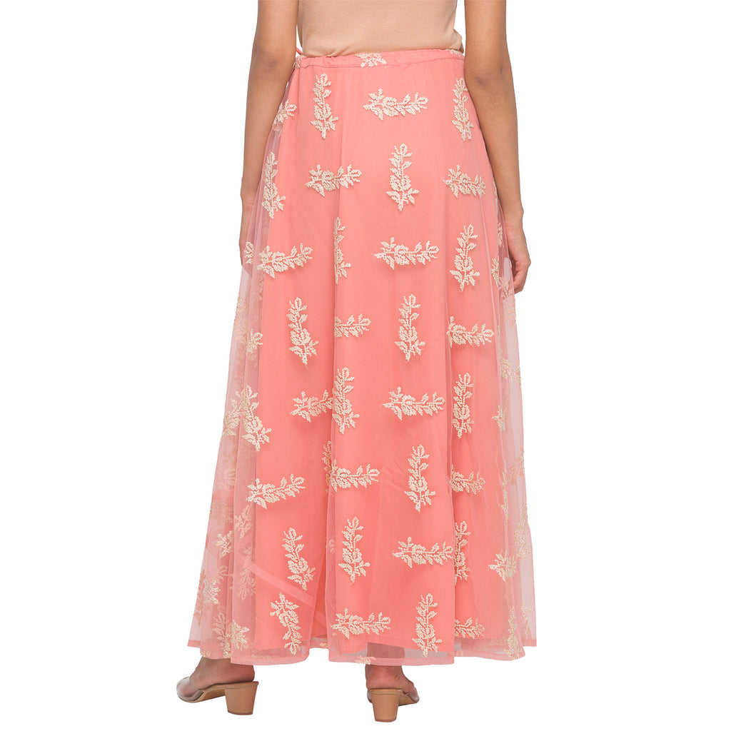 Embroidered Net Skirt