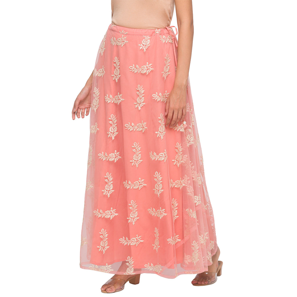 Embroidered Net Skirt
