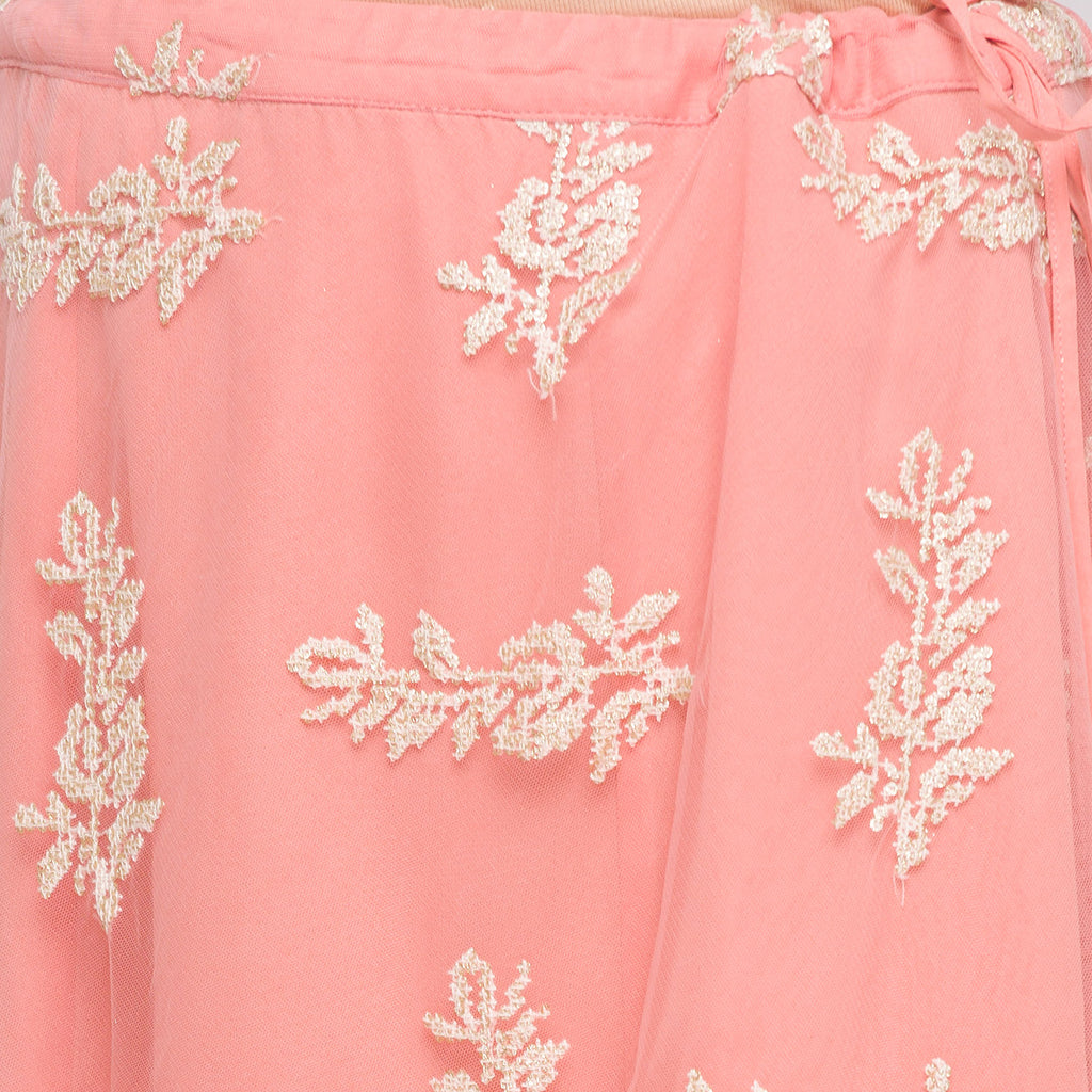Embroidered Net Skirt