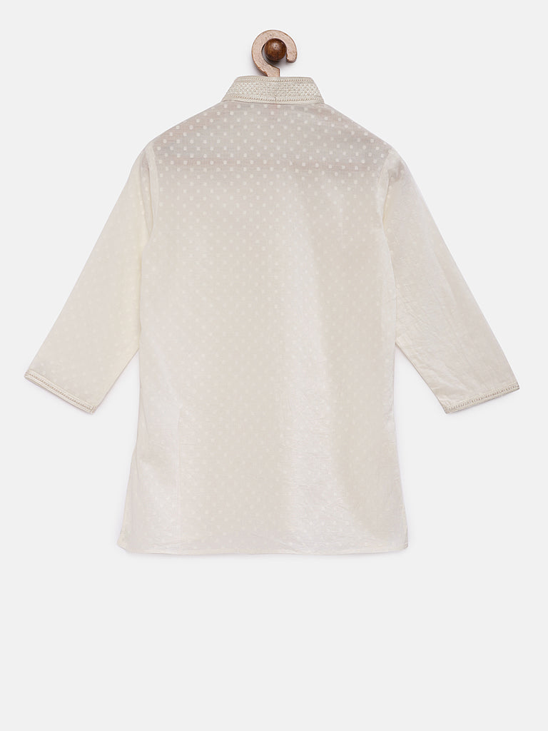Kids Boys Straight Full Sleeve White Kurta