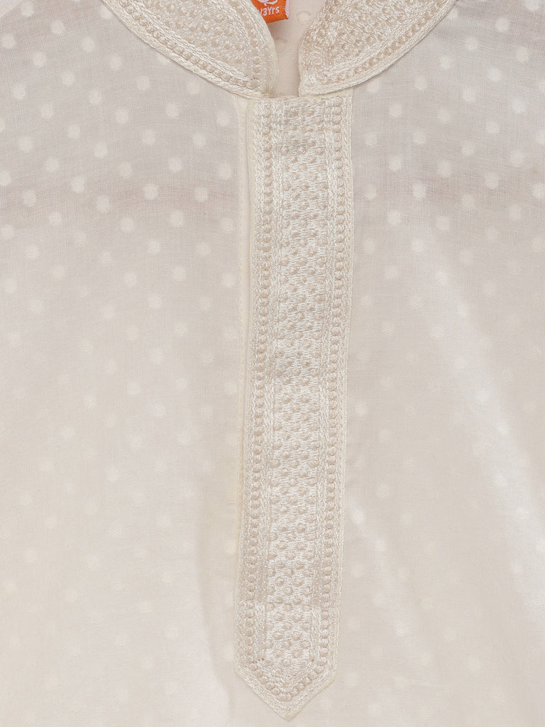 Kids Boys Straight Full Sleeve White Kurta