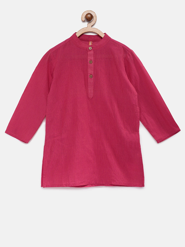 Kids Boys Straight Full Sleevs Coral Kurta