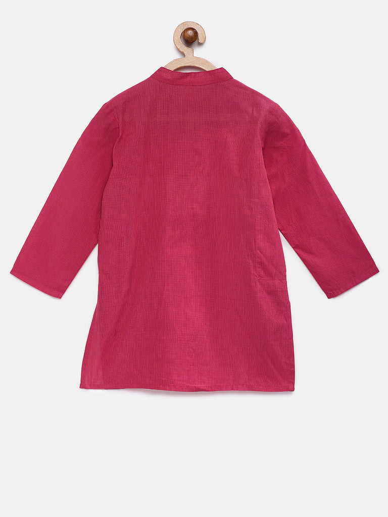 Kids Boys Straight Full Sleevs Coral Kurta