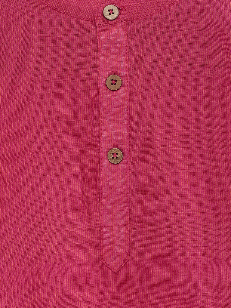 Kids Boys Straight Full Sleevs Coral Kurta