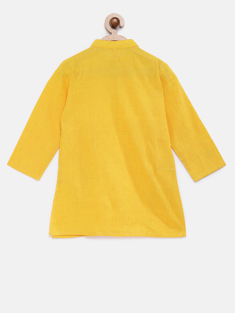 Kids Boys Straight Full Sleevs Yellow Kurta