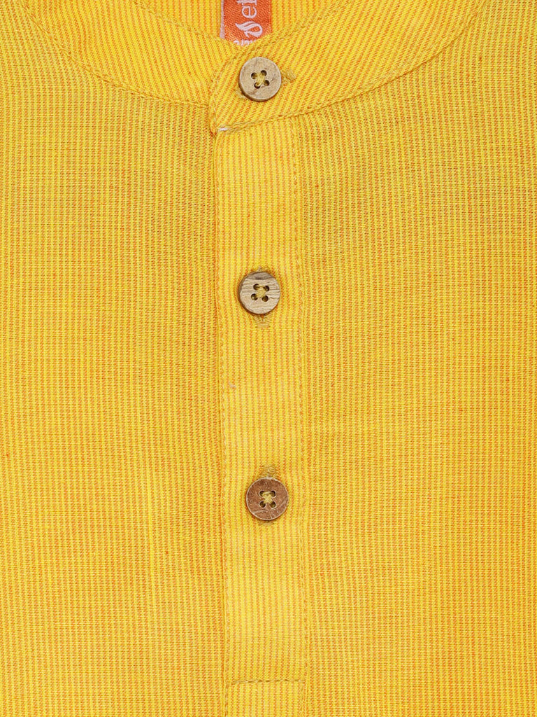 Kids Boys Straight Full Sleevs Yellow Kurta