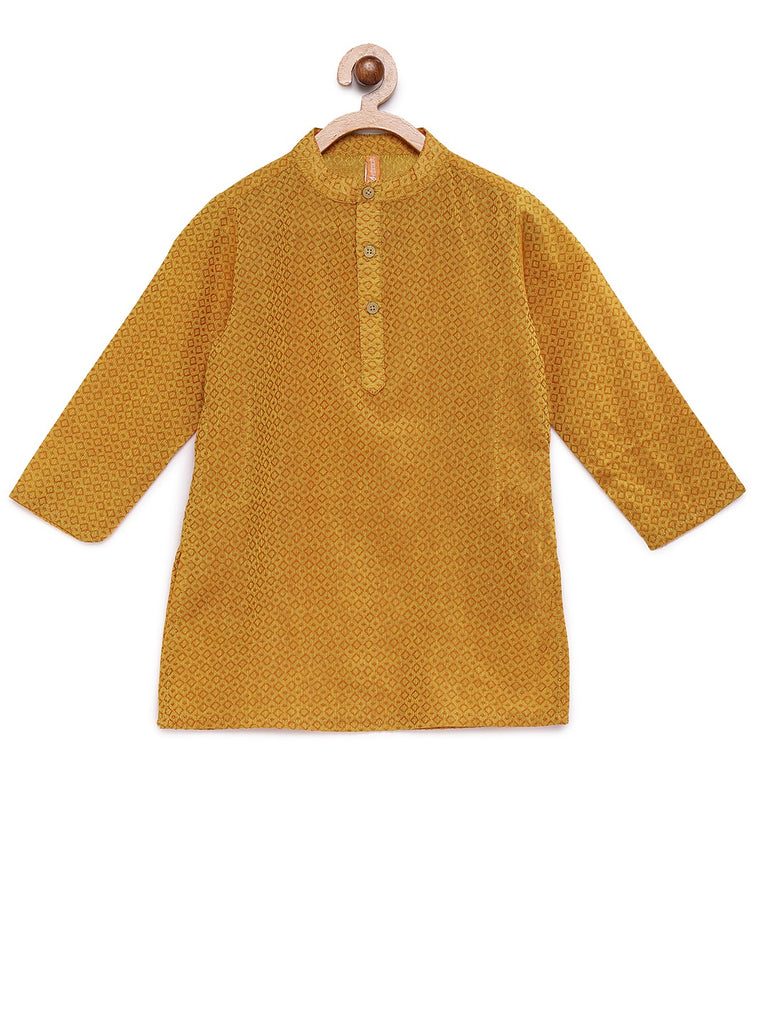 Kids Boys Straight Full Sleeve Lt.Orange Kurta