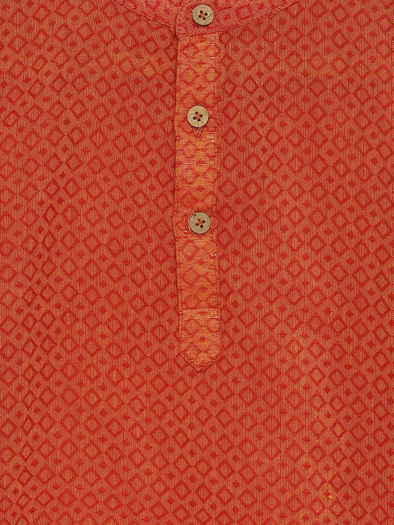 Kids Boys Straight Full Sleevs Red Kurta